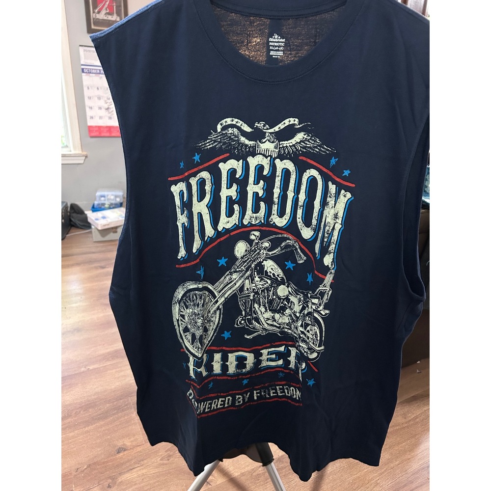 Freedom‎ Rider Celebrate Patriotic Graphic Muscle Tank Top Mens XL